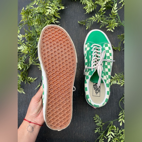 Men’s Green Checkered Vans - Picture 5 of 7